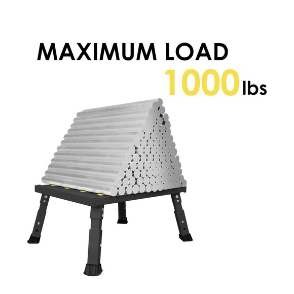 Adjustable Height Aluminum RV Step Stool Stable Foldable Platform Support 1k lbs - Picture 6 of 16